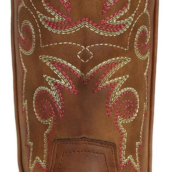 Women's Cowgirl Boots Wide Square Toe Faux Leather Size 10 Western Horse Riding - Picture 3 of 8